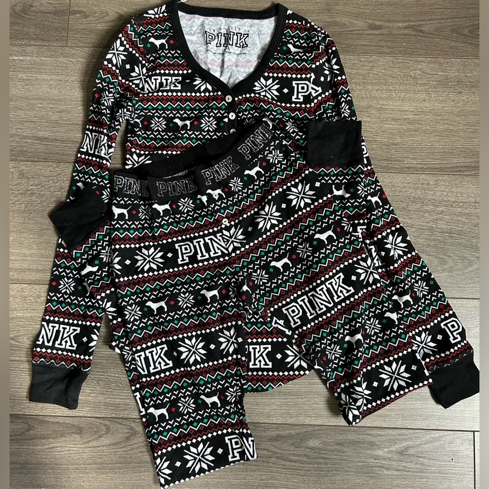 Victoria’s Secret Thermal Long Pajama Set XS